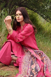3 Piece Embroidered Acrylic Unstitched Suit with Digital Printed Acrylic Shawl AP-32010