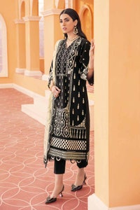 3 Piece Embroidered Lawn Unstitched Suit With Embroidered Net Dupatta PM-22004