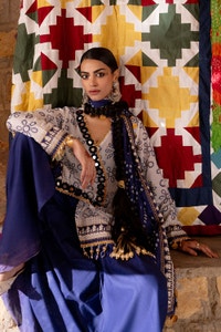 3 Piece Unstitched Gold Lacquer Printed Lawn Suit CL-52411 B