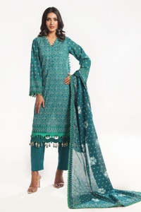 3 Piece Unstitched Gold Printed Lawn Suit CL-52484 A