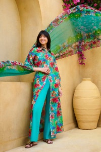 3 Piece Unstitched Printed Lawn Suit with Printed Pure Silk Chiffon Dupatta C-52003