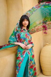 3 Piece Unstitched Printed Lawn Suit with Printed Pure Silk Chiffon Dupatta C-52003