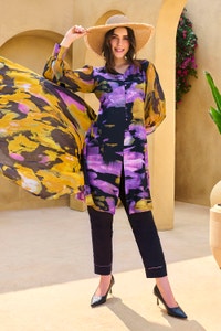 3 Piece Unstitched Printed Cotton Silk Suit with Printed Tussar Silk Dupatta CS-52005