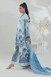 3 Piece Printed Cross Slub Suit IPSTD-44115
