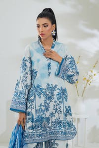 3 Piece Printed Cross Slub Suit IPSTD-44115