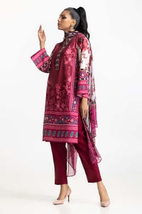 3 Piece Cross Slub Print Suit IPSTD-44117