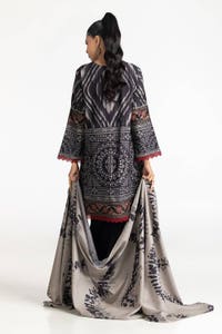 3 Piece Printed Dhanak Suit IUSTKSD-332