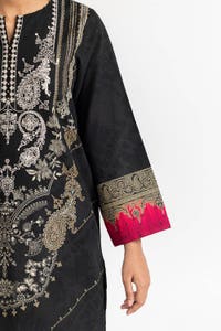 3 Piece Khaddar Printed With Embroidered Suit IUSTKSD-334