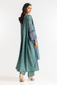 3 Piece Linen Printed Suit IUSTKSD-336