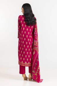 3 Piece Printed Linen Suit IUSTKSD-337