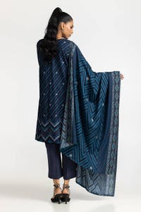 3 Piece Printed Dhanak Suit IUSTKSD-345