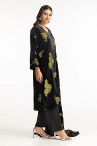 3 Piece Velvet Burnout Suit IUSTKSD-355