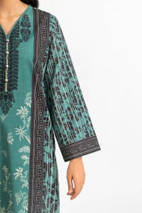 3 Piece Khaddar Printed With Embroidered Suit IUSTKSD-359