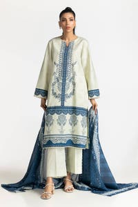 3 Piece Corduroy Printed Suit IUSTKSD-362