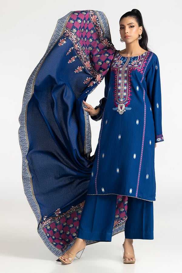 3 Piece Karandi Embroidered Suit IUSTKSD-441