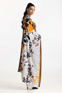 3 Piece Linen Printed Suit IUSTKSD-474