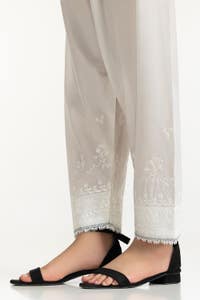 White Lawn Embroidered Shalwar IUSTTR-42004