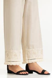 Beige Lawn Embroidered Trouser IUSTTR-42008