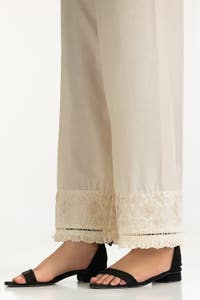 Beige Lawn Embroidered Trouser IUSTTR-42008