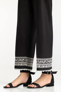 Black Lawn Embellished Trouser IUSTTR-42012