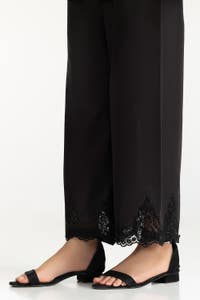 Black Lawn Embellished Trouser IUSTTR-42013