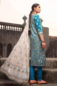 3 Piece Lawn Unstitched Gold and Lacquer Printed Suit CL-32426 A