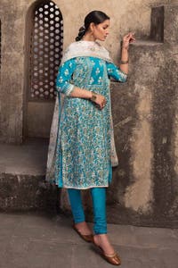 3 Piece Lawn Unstitched Gold and Lacquer Printed Suit CL-32426 A