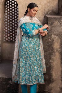 3 Piece Lawn Unstitched Gold and Lacquer Printed Suit CL-32426 A