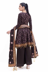 3 Piece Unstitched Light Gold Printed Khaddar Suit K-42004 L