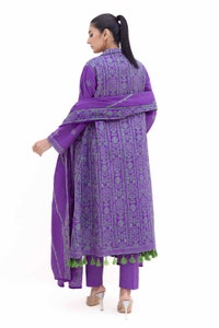 3 Piece Unstitched Embroidered Light Khaddar Suit with Embroidered Khaddar Dupatta K-42017 L
