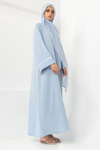 Georgette Embroidered Abaya With Dyed Scarf KAB-22113