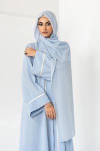 Georgette Embroidered Abaya With Dyed Scarf KAB-22113