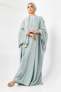 Blended Dyed Abaya With Dyed Scarf KAB-22116