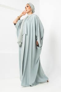Blended Dyed Abaya With Dyed Scarf KAB-22116