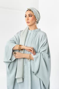 Blended Dyed Abaya With Dyed Scarf KAB-22116