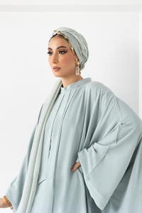 Blended Dyed Abaya With Dyed Scarf KAB-22116