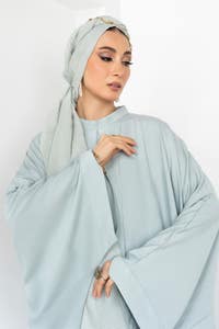 Blended Dyed Abaya With Dyed Scarf KAB-22116