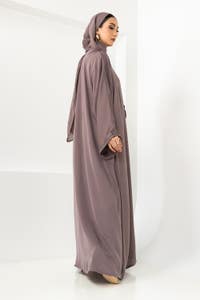 Georgette Embellished Abaya With Dyed Embellished Scarf KAB-22126