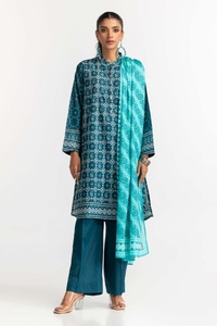 Printed Lawn Shirt Dupatta Dyed Trouser KJP-43186
