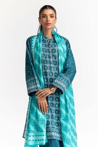 Printed Lawn Shirt Dupatta Dyed Trouser KJP-43186