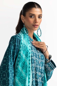 Printed Lawn Shirt Dupatta Dyed Trouser KJP-43186
