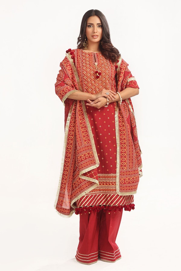 3 Piece Unstitched Lacquer Printed Lawn Suit CL-52138 B