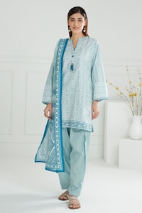 3 Piece Unstitched Lacquer Printed Lawn Suit CL-52179 B