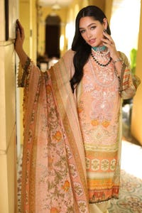3 Piece Embroidered Digital Printed Chiffon Unstitched Suit with Digital Printed Chiffon Dupatta and Inner LE-32013