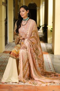 3 Piece Embroidered Digital Printed Chiffon Unstitched Suit with Digital Printed Chiffon Dupatta and Inner LE-32013
