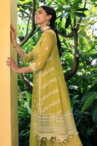 3 Piece Embroidered Paper Cotton Unstitched Suit with Embroidered Paper Cotton Dupatta and Inner LE-42016