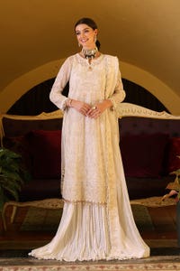 3 Piece Embroidered Chiffon Unstitched Suit with Embroidered Chiffon Dupatta and Inner LE-42017