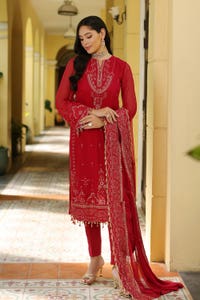 3 Piece Embroidered Chiffon Unstitched Suit with Embroidered Chiffon Dupatta and Inner LE-42019