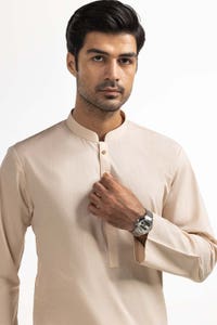 Light Brown Basic Kurta KR-PLN24-021