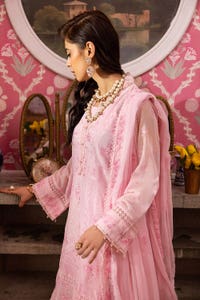 3 Piece Embroidered Swiss Voile Unstitched Suit with Embroidered Chiffon Dupatta and Inner LSV-42003